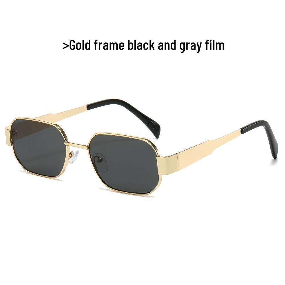 Arc de Triomphe Oval Metal Sunglasses: Women's Fashionable Street Style Sunshade Glasses