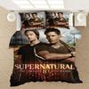 3pcs Bedding Set Winchester Brothers Angel Sam Dean Printed Cozy Duvet Cover King Queen Single Size Birthday Gift Bedroom Decor