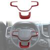 Interior Steering Wheel Cover Trim Frame For Dodge Ram 1500 18+ Red Carbon Fiber