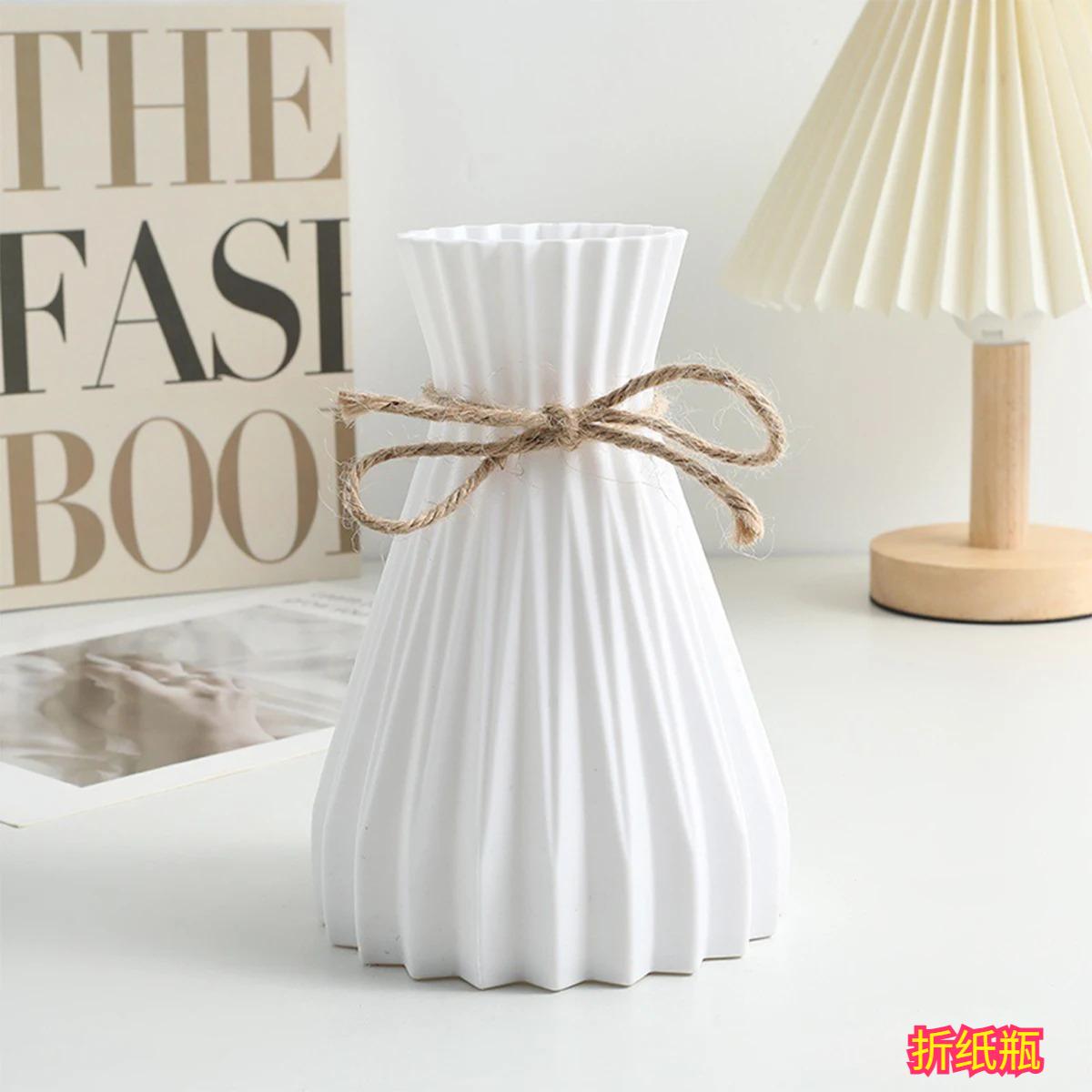 3pcs Water Ripple Plastic Vase Home Living Room Office Flower Arrangement Decoration Crafts Wedding Table Center Vase Ornament