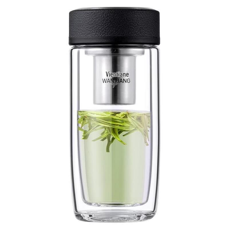 WANXIANG Double Wall Glass Tea Infuser Bottle