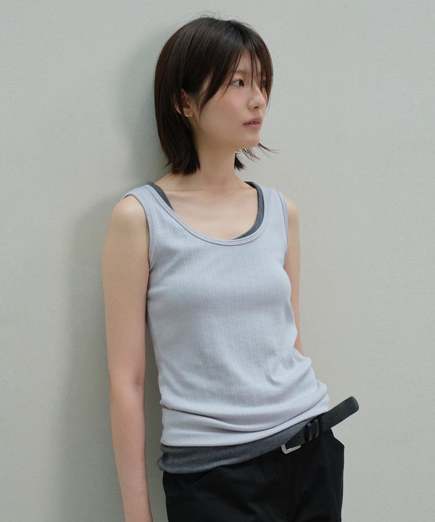 Daibeuinumeon Ribbed Soft Sleeveless (Light Gray)