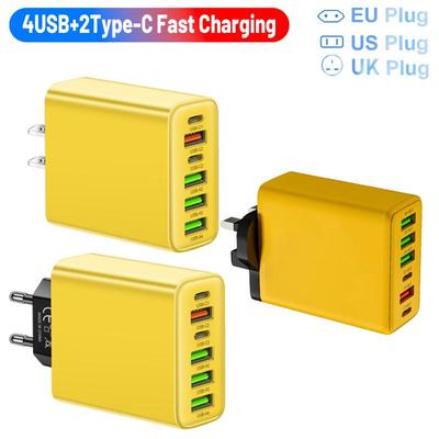 Multi-Port 2 Type-C PD + 4 USB Travel Charger 3.1A