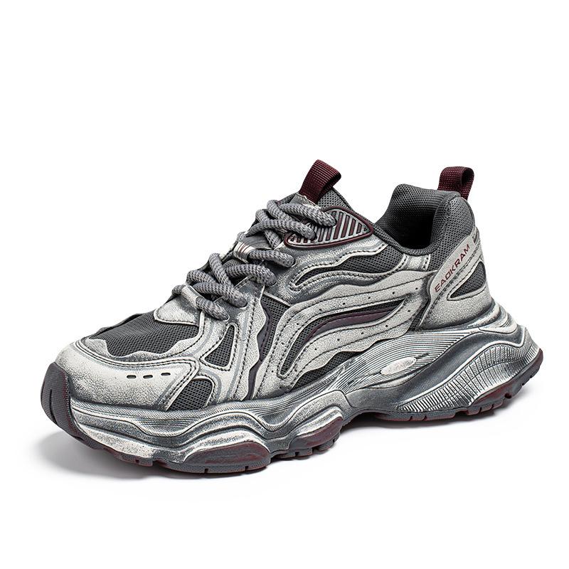 

Hong Kong style dad shoes men s spring and autumn trend mesh casual thick sole heightening old polished sports shoes men s shoes 39