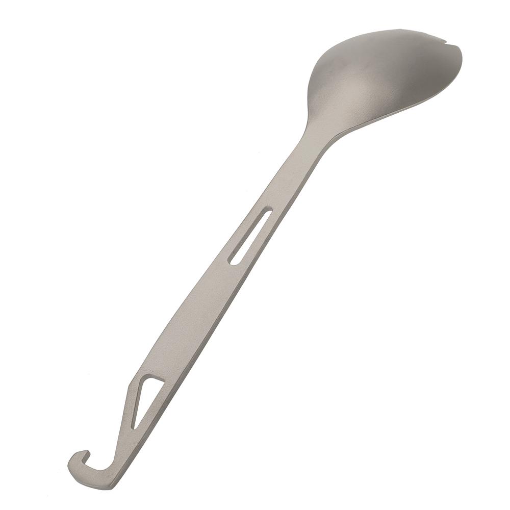 Lixada Titanium Spork med flasköppnare Lätt utomhus middagssked gaffel för resor Camping Backpacking
