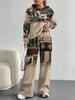 European And American Autumn And Winter Casual Long-Sleeved Suit Women'S Bohemian Hooded Sweater Trousers Two-Piece Set