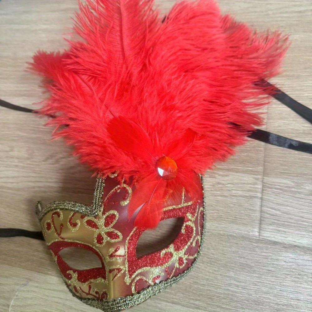 Masquerade Ball Venice Feather Half Face Mask Womens Holiday Party Princess Eye Cover