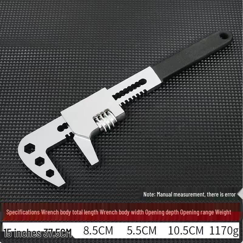 F-type Multifunctional Black Adjustable Open-end Wrench with Large Opening for Water Heating