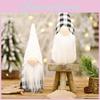 Santa Christmas Figurine Black White Checkered Fabric Tree Decoration Mantel