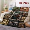 Dinosaur Collection 2D Flat Pattern Flannel Blanket, High quality All Seasons, Home Decor, Warmth and Comfort, Perfect for Christmas Gifts.