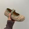 Soft leather version~ niche small floral Mary Jane sweet shallow mouth spring new round head retro soft sole Doudou single shoes