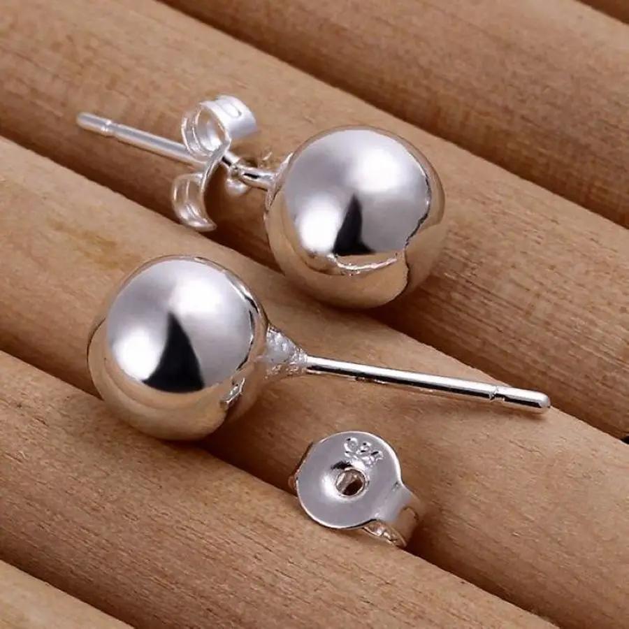 Modische 8-mm-Perlen, beliebtes Produkt, Damen-Charm, 925 Sterling Silber, Hochzeitsohrstecker-Schmuck