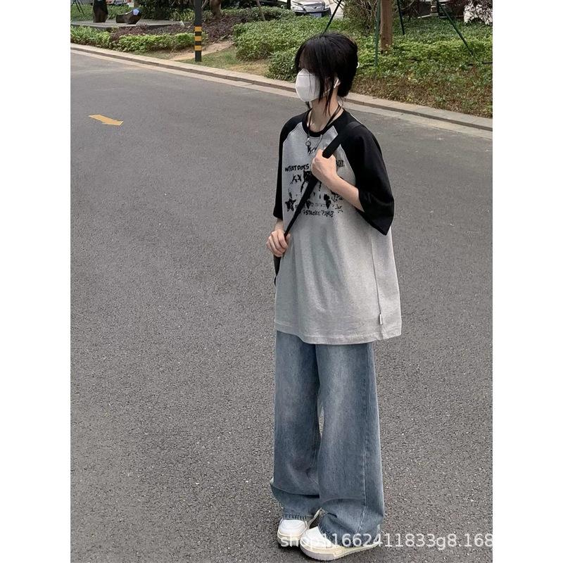 Cotton Casual Shoulder Length Short Sleeved T-shirt for Women In Summer Loose Plus Size Mm200 Pounds Trendy Top