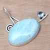 Pendant Amazonite Gemstone Valentine'Day Gift Silver Jewelry 1.75"