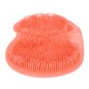 Shower Foot Scrubber Silicone Skid Resistance Shower Foot Massager Mat with Strong Suction Cups for Men Women Red