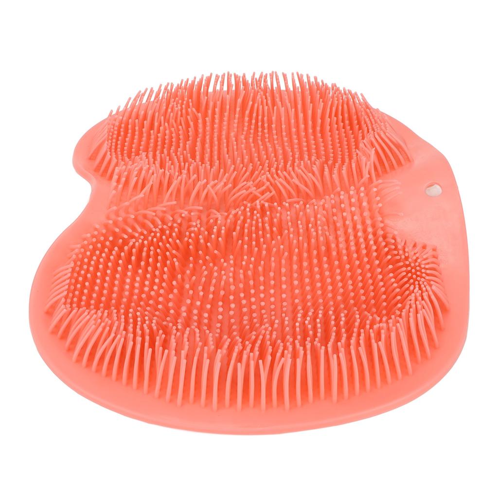 Shower Foot Scrubber Silicone Skid Resistance Shower Foot Massager Mat with Strong Suction Cups for Men Women Red