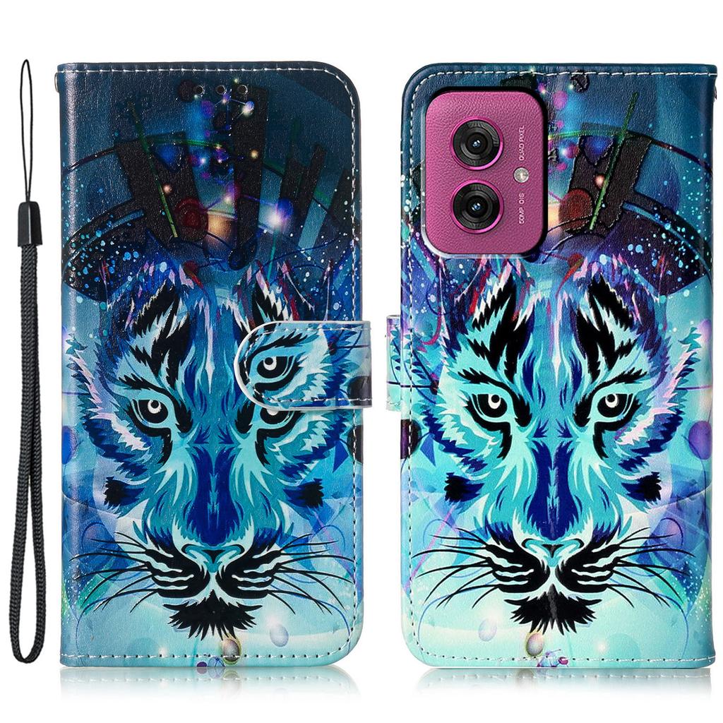 For Motorola Moto G55 5G Case Pattern Leather Wallet Phone Cover with Card Holder