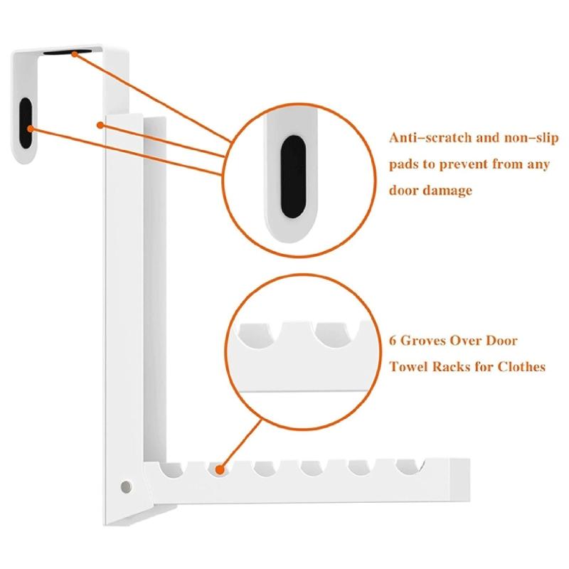 2Pcs Foldable Over Door Rack Space Saving Storage Stand for Clothing and Accessories Household Clothing Hanger