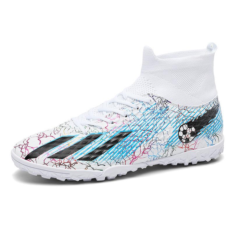 2025 Football Shoes High-top Boys and Children with Broken Nails and Spikes, Youth and Students Competition Artificial Turf Training Shoes