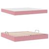 Storage Bed with Mattress Pink 200 x 200 cm Velvet