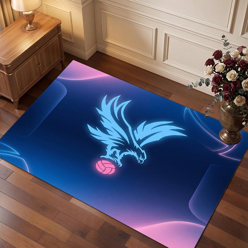 Tappeto in Velluto di Cristallo con Stampa del Crystal Palace Football, Comodo Assorbente d'Acqua Antiscivolo Tappeto per Pavimenti Interni