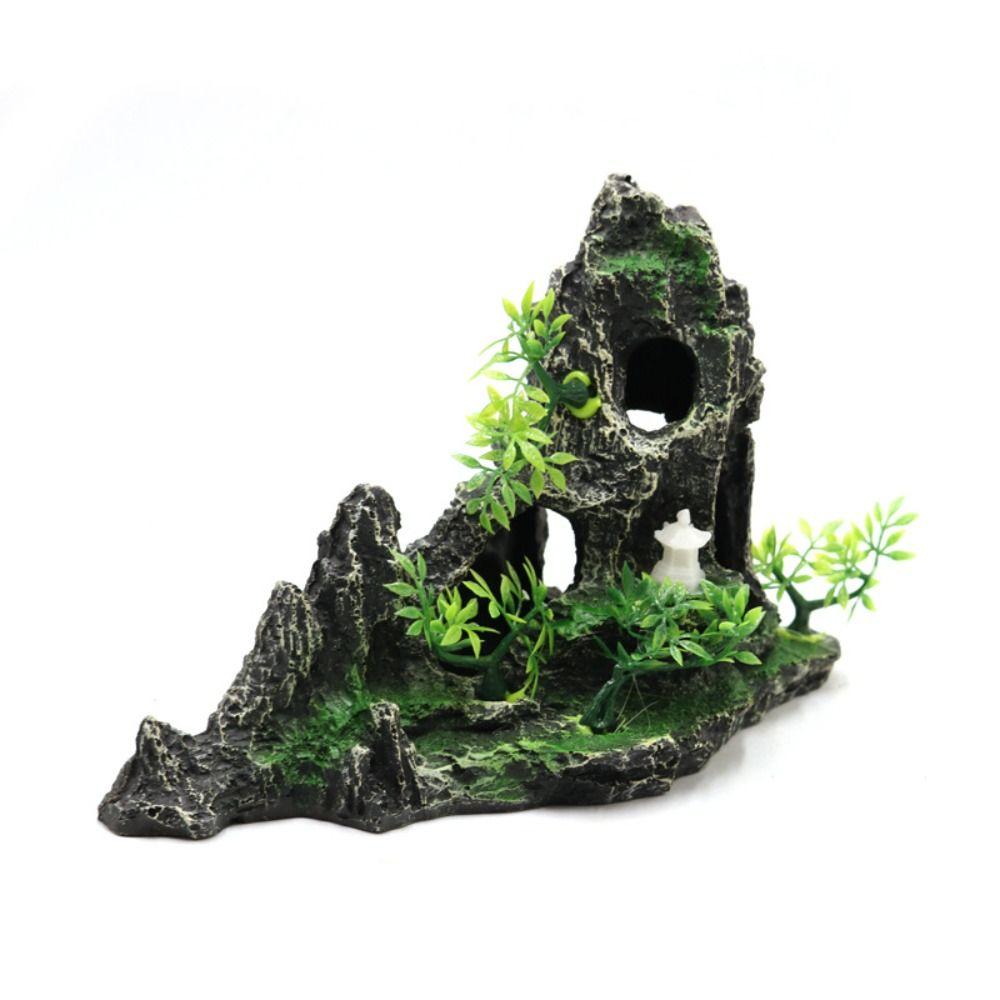 Resin Aquarium Rockery Mountain Decoration Artificial Mountain Stone Statue  Living Room