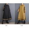 Loose Plus Size Splicing Casual Simple Embroidery Sweet Long Sleeve Dresses