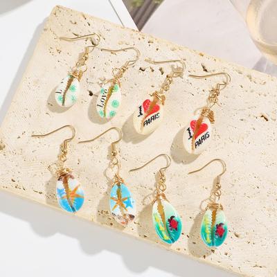 Beach Style Personalized Printed Earrings