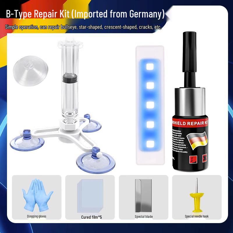Windshield Repair Liquid for Cracks, Fissures & Scratches - Traceless Damage Restorer