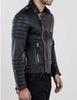 Black Motorcycle Biker Jacket Men's Jacket Real Lambskin Handmade Leather 100% Genuine