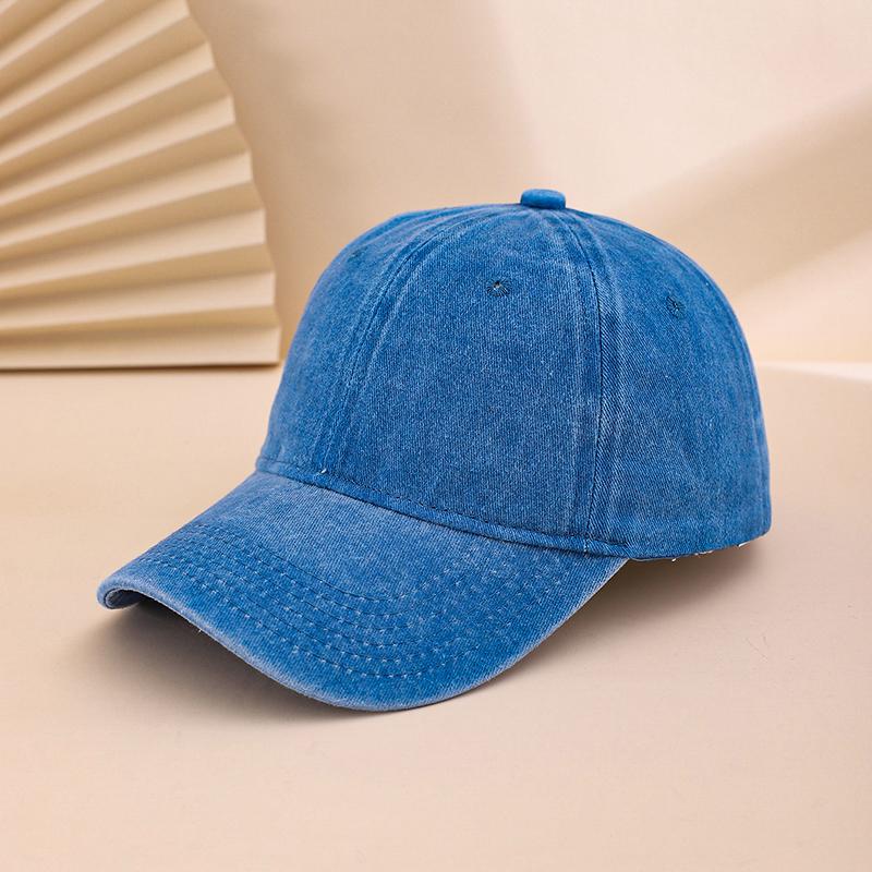 Cross-border Solid Color Glossy Washed Cotton Baseball Cap, Soft Top Adjustable Baseball Cap, Couple Style Fashionable Matching