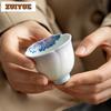 2 Stück/Los Handbemalte Farbverlauf Rampe Blütenblatt Teetasse Kreative Teeschale Tasse Teeverkostung Dufttasse Jianzhan Meistertassen Handwerk 50ml