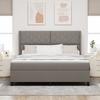 Boxspring Bed with Pillows and Headboard Taupe 200 X 180 Cm Fabric