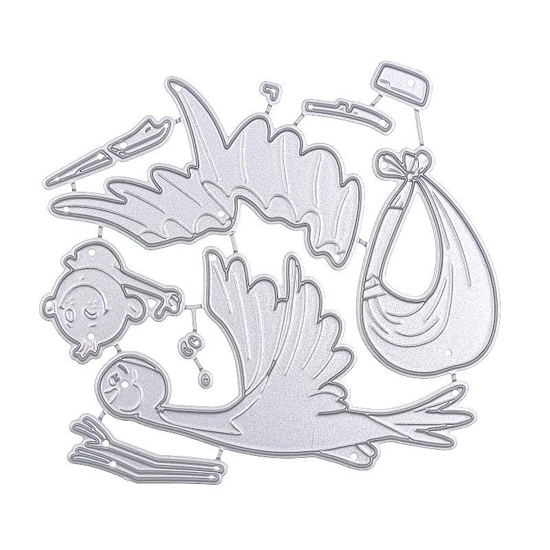 

Летающий журавль отправляет вам детские металлические режущие штампы, тиснение, штампы для скрапбукинга для изготовления карт, декор серебряный