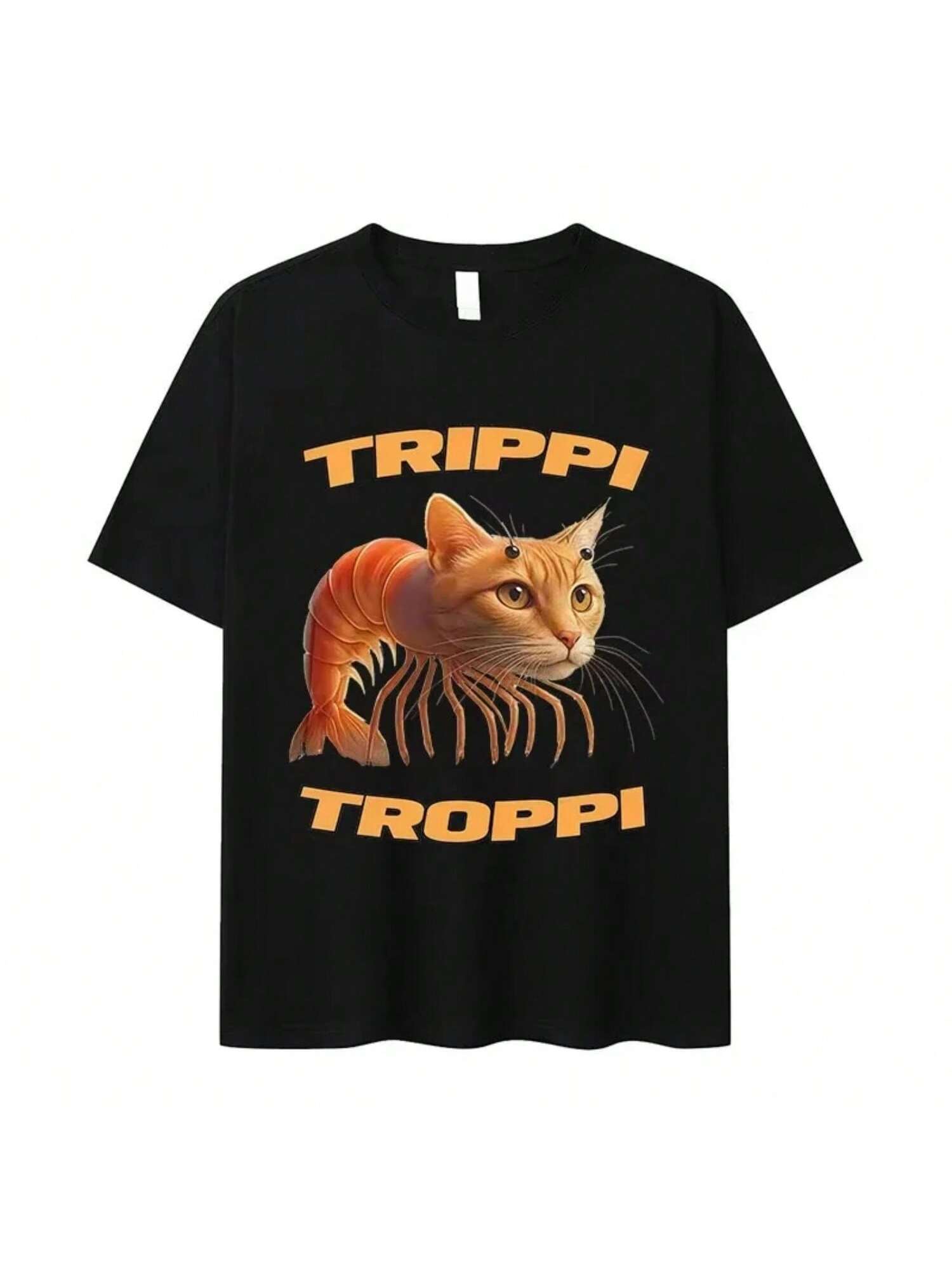 Italian Brainrot Trippi Troppi Funny Cat Meme Graphic 2025 Summer Fashion Casual Round-Neck Breathable Printed T-Shirt S разноцветный