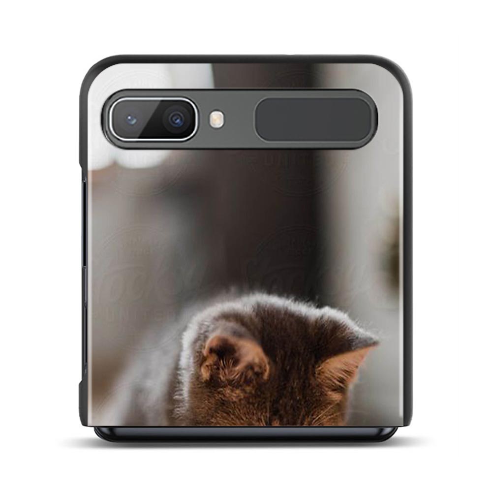 Cute Cat Kitten Phone Protective Case For Samsung Galaxy Z Flip3 5g Back Cases For Samsung Z Flip Capa Black Shell Fundas