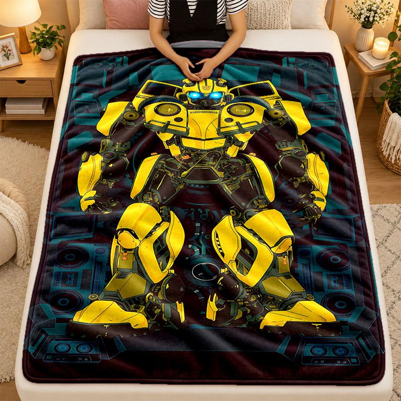 Koc Flanelowy Transformers Ciepły Miękki Koc Rzutowy do Użytku Wewnętrznego Sofa Łóżko Salon
