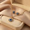 Retro Simple Turkish Blue Evil Eyes Pendant Jewelry Set for Women Lucky Evil Eye Necklaces Stud Earring Girl Wedding Party Gifts