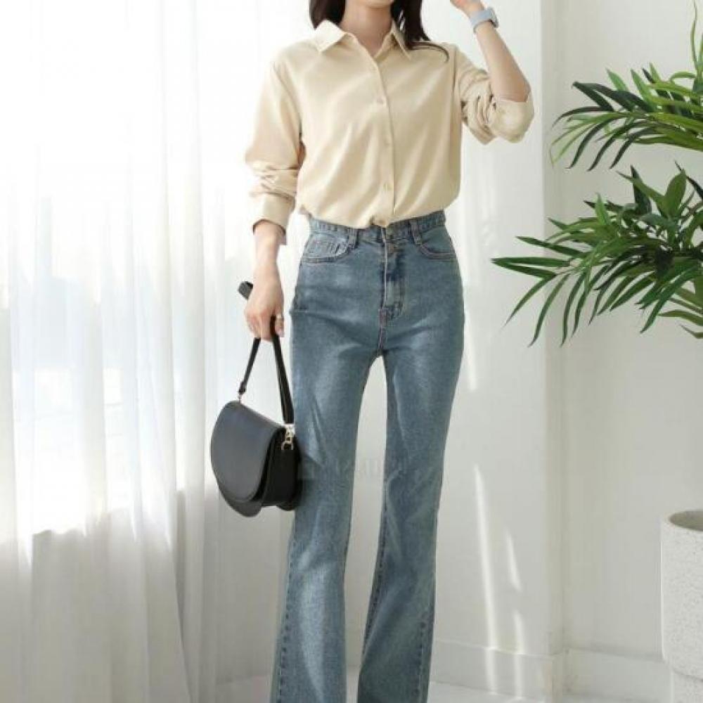 New Arrivals Open Run Women Office Look Plain Suit Shirt Long Sleeve