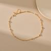 K Gold Plated Metal Texture Fortune Bead Short Necklace For Women