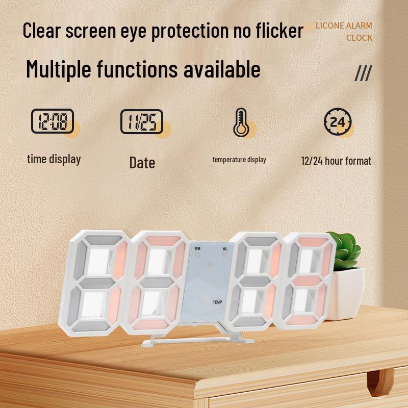 Minimalist LED 3D Wall Clock - Luminous Japanese Design for Office