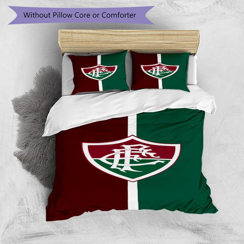 Flumi-nense Football Crest Printed Pattern Duvet Cover Set – includes 1 duvet cover and 2 matching pillowcases Bedroom decor Christmas gifts