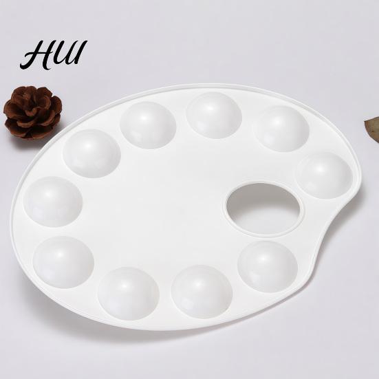 Portable Pigment Holder Paint Palette, Ten-hole Color Mixing Tray, Durable Thickened Washable Plastic Tray Art Supplies, for Watercolor Acrylic