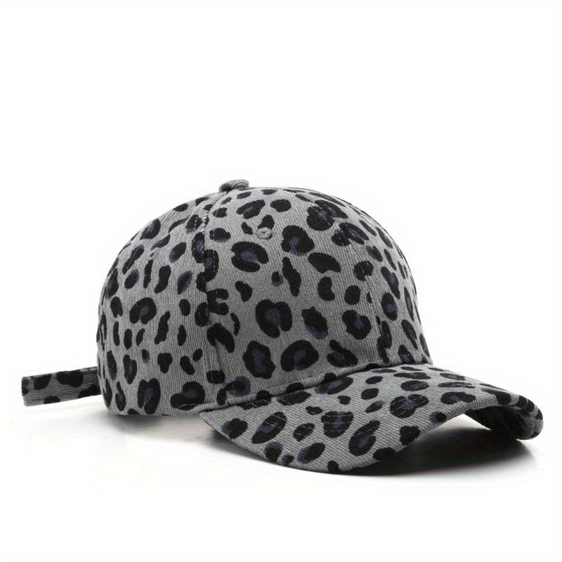 Leopard Print Suede Baseball Cap for Men and Women Stylish Curved Brim Outdoor Sun Protection Sun Hat Adjustable Retro Style