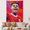 Colorful Soccer Player Celebration Art Patterned Tapestry Home Decor, Suitable for Bedroom and Living Room, Gift