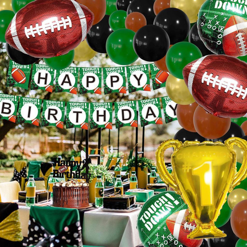 Rugby Theme Balloon Garland for Sports Field or Birthday Decor