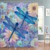 Beautiful Flowers Shower Curtain for Bathroom Blue Floral Romantic Wildflower Plants Nature Scenery Home Decor Curtain with Hook