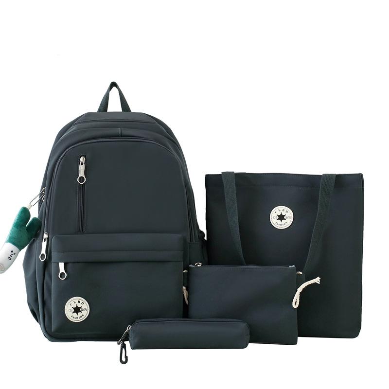 Schoolbag Korean version of women's schoolbag, high school simple contrasting color, American junior high school college student campus
