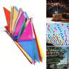 100Pcs Colorful Bunting Banner Dacron Flag Garland New Pennant Banner Outdoor Decorations
