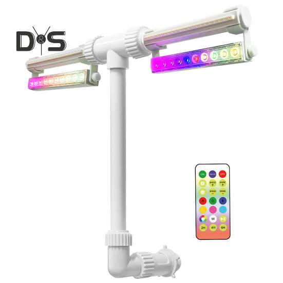 

Фонтан для бассейна с 7-цветной светодиодной подсветкой, регулируемый двойной спрей для бассейна, фонтан для бассейна, водопад, охладитель для надземных и вкопанных бассейнов белый